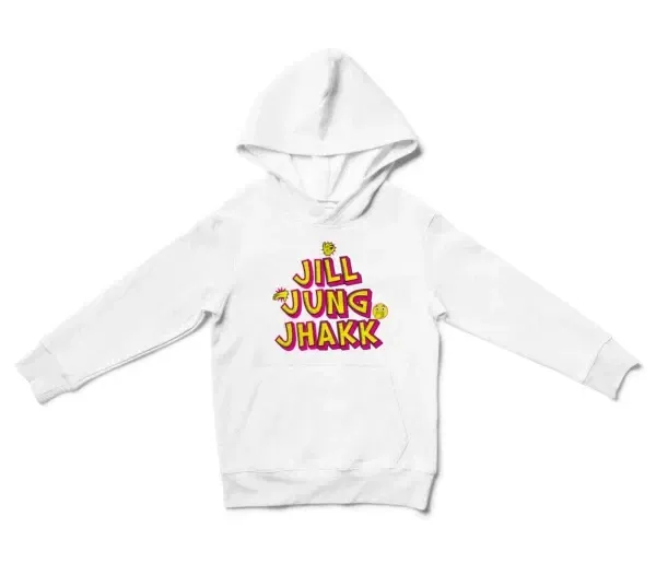 Jill Jung Jhakk Unisex Youth Hoodie in White Color