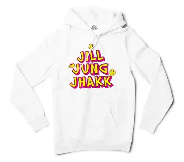 Jill Jung Jhakk Men/Unisex Hoodie in White Color