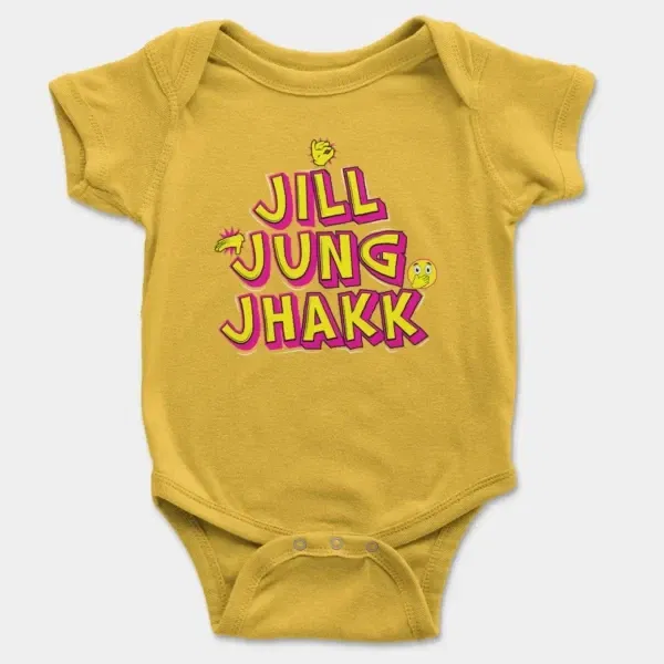 Jill Jung Jhakk Short Sleeve Baby Onesie in Yellow Color