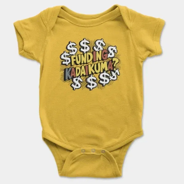 Funding Kadaikuma Short Sleeve Baby Onesie in Yellow Color