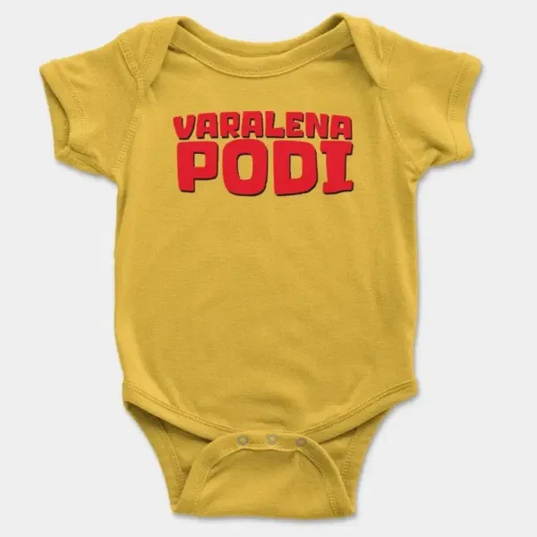 Varalena Podi Short Sleeve Baby Onesie in Yellow Color