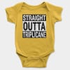 Straight Outta Triplicane Short Sleeve Baby Onesie in Yellow Color