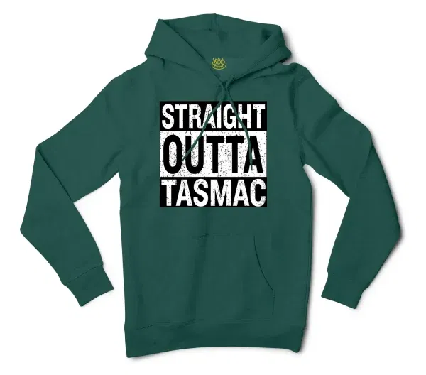 Straight Outta Tasmac Men/Unisex Hoodie in Alpine Green Color