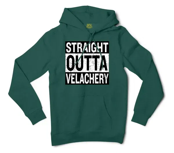 Straight Outta Velachery Men/Unisex Hoodie in Alpine Green Color