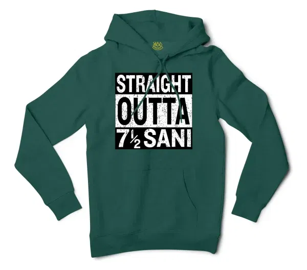 Straight Outta Sani - English Men/Unisex Hoodie in Alpine Green Color