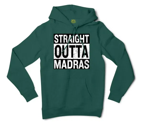 Straight Outta Madras Men/Unisex Hoodie in Alpine Green Color