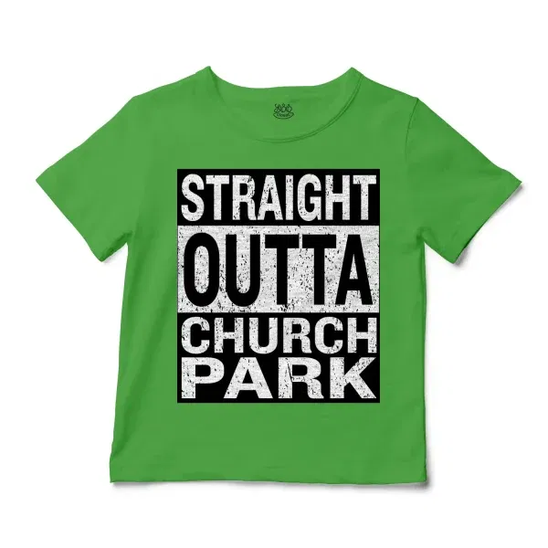 Straight Outta Church Park Unisex Toddler T-Shirt in Apple Color