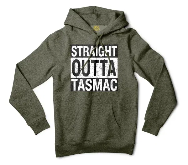 Straight Outta Tasmac Men/Unisex Hoodie in Army Heather Color