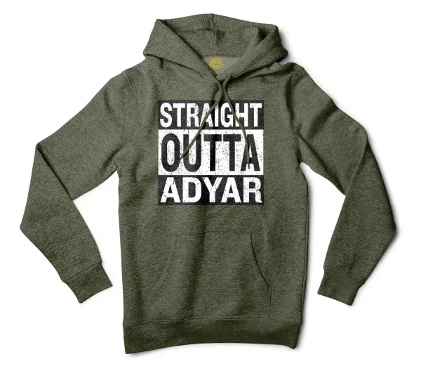 Straight Outta Adyar Men/Unisex Hoodie in Army Heather Color