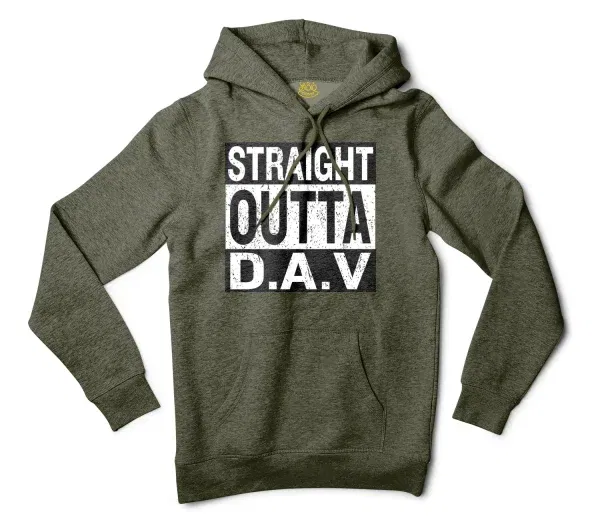 Straight Outta Dav Men/Unisex Hoodie in Army Heather Color