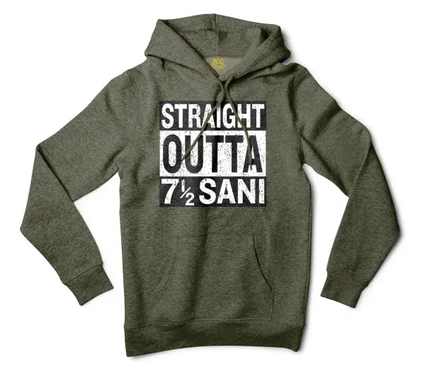 Straight Outta Sani - English Men/Unisex Hoodie in Army Heather Color