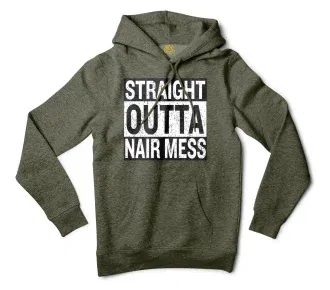 Straight Outta Nair Mess Men/Unisex Hoodie in Army Heather Color