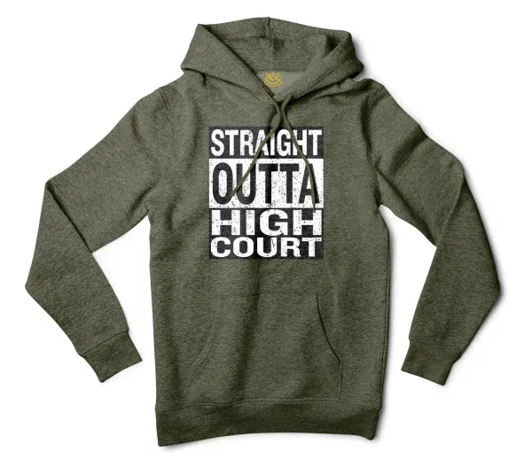 Straight Outta High Court Men/Unisex Hoodie in Army Heather Color