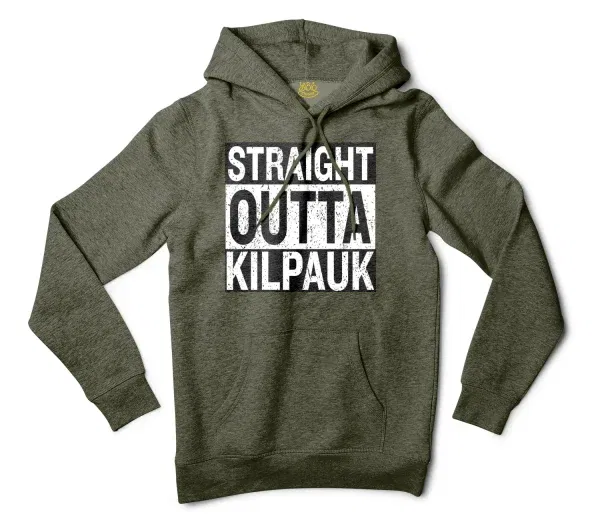 Straight Outta Kilpauk Men/Unisex Hoodie in Army Heather Color