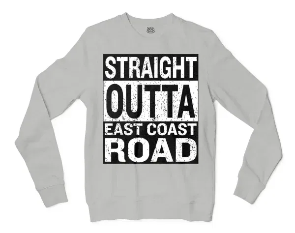 Straight Outta Ecr Men/Unisex Long Sleeve Sweatshirt in Ash Color