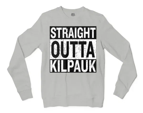 Straight Outta Kilpauk Men/Unisex Long Sleeve T-Shirt in Ash Color