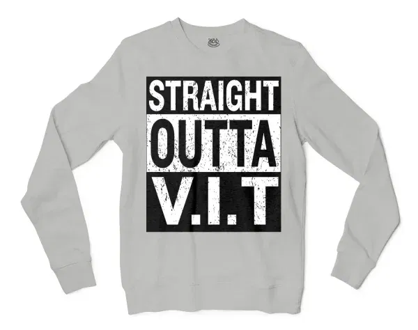 Straight Outta Vit Men/Unisex Long Sleeve T-Shirt in Ash Color