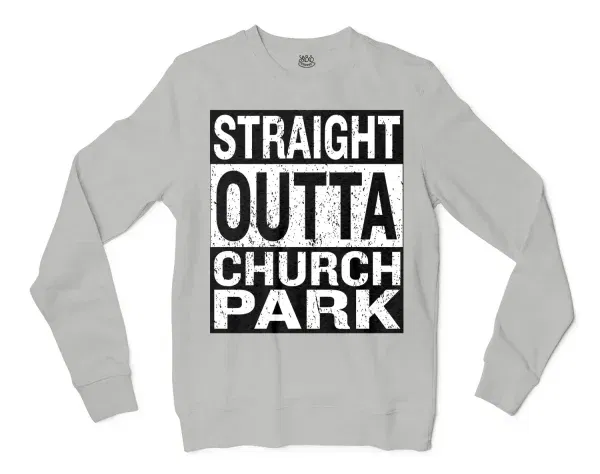 Straight Outta Church Park Men/Unisex Long Sleeve T-Shirt in Ash Color