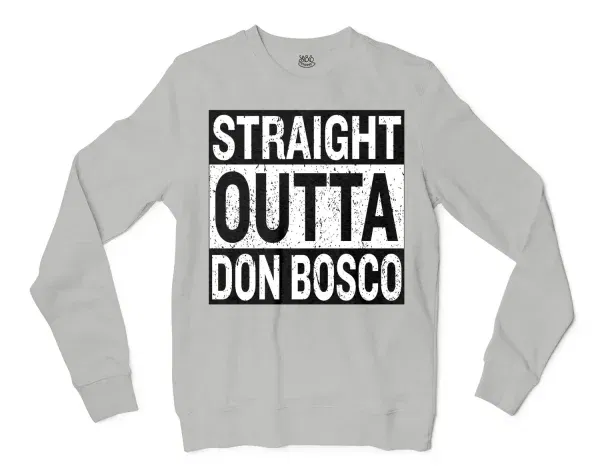 Straight Outta Don Bosco Men/Unisex Long Sleeve T-Shirt in Ash Color