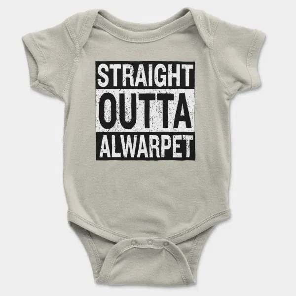 Straight Outta Alwarpet Short Sleeve Baby Onesie in Ash Color