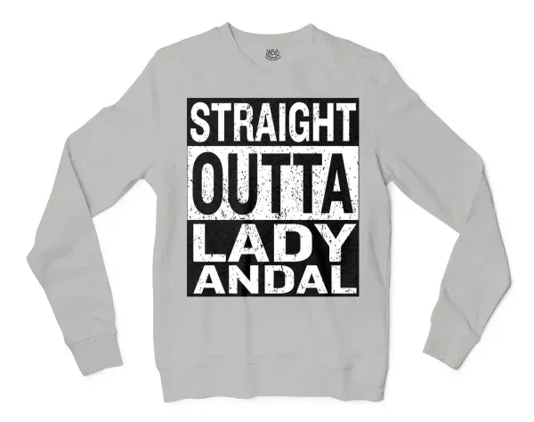 Straight Outta Lady Andal Men/Unisex Long Sleeve T-Shirt in Ash Color