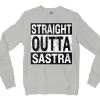 Straight Outta Sastra Men/Unisex Long Sleeve T-Shirt in Ash Color