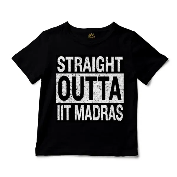 Straight Outta Iit Madras Unisex Toddler T-Shirt in Black Color