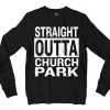 Straight Outta Church Park Men/Unisex Long Sleeve T-Shirt in Black Color