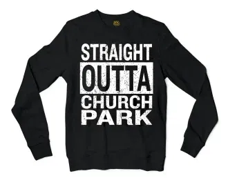 Straight Outta Church Park Men/Unisex Long Sleeve T-Shirt in Black Color