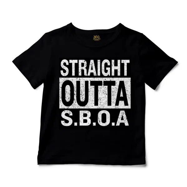 Straight Outta Sboa Unisex Toddler T-Shirt in Black Color