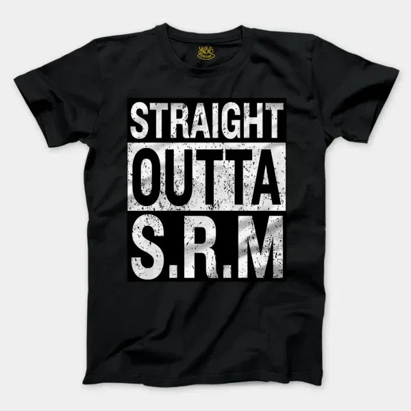 Straight Outta Srm University Men/Unisex T-Shirt in Black Color