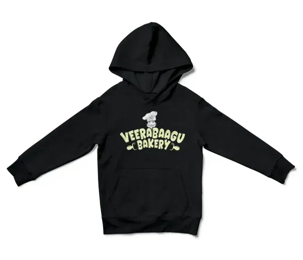 Veerabaagu Bakery Unisex Youth Hoodie in Black Color