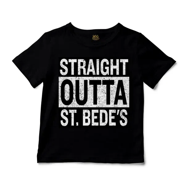 Straight Outta St. Bedes Unisex Toddler T-Shirt in Black Color