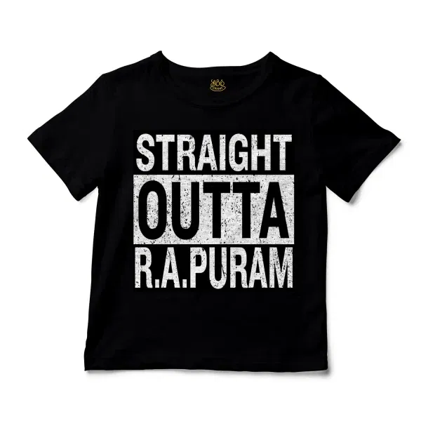 Straight Outta R.a Puram Unisex Toddler T-Shirt in Black Color