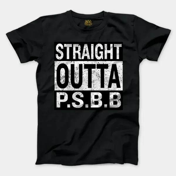 Straight Outta Psbb Men/Unisex T-Shirt in Black Color