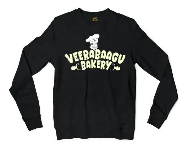 Veerabaagu Bakery Men/Unisex Long Sleeve Sweatshirt in Black Color