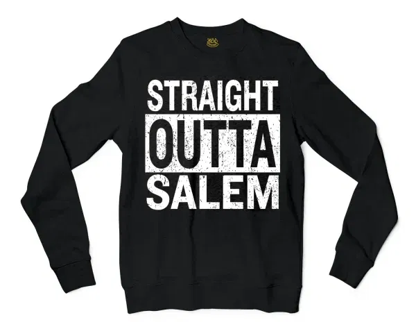 Straight Outta Salem Men/Unisex Long Sleeve T-Shirt in Black Color