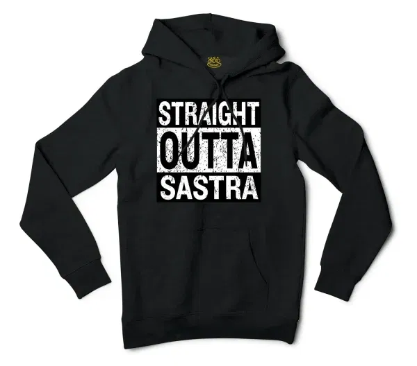 Straight Outta Sastra Men/Unisex Hoodie in Black Color