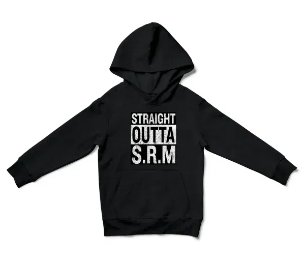 Straight Outta Srm University Unisex Youth Hoodie in Black Color