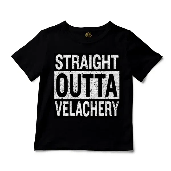 Straight Outta Velachery Unisex Toddler T-Shirt in Black Color