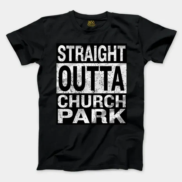 Straight Outta Church Park Men/Unisex T-Shirt in Black Color