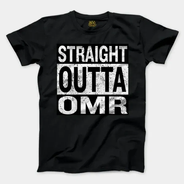 Straight Outta Omr Men/Unisex T-Shirt in Black Color