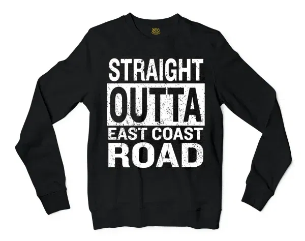 Straight Outta Ecr Men/Unisex Long Sleeve Sweatshirt in Black Color