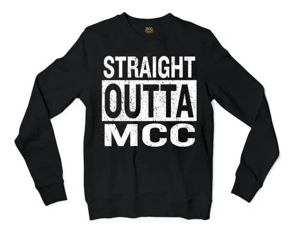 Straight Outta Mcc Men/Unisex Long Sleeve T-Shirt in Black Color