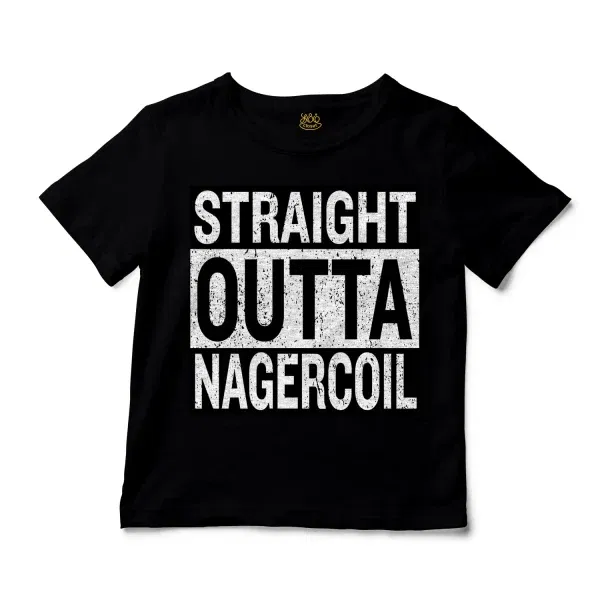 Straight Outta Nagercoil Unisex Toddler T-Shirt in Black Color