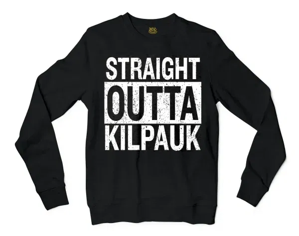 Straight Outta Kilpauk Men/Unisex Long Sleeve T-Shirt in Black Color