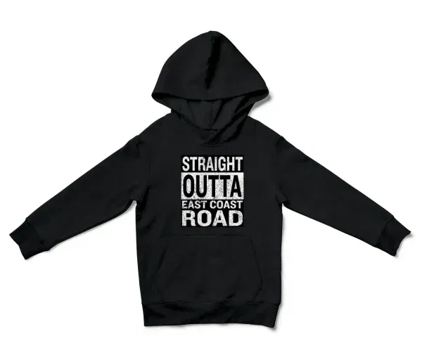 Straight Outta Ecr Unisex Youth Hoodie in Black Color