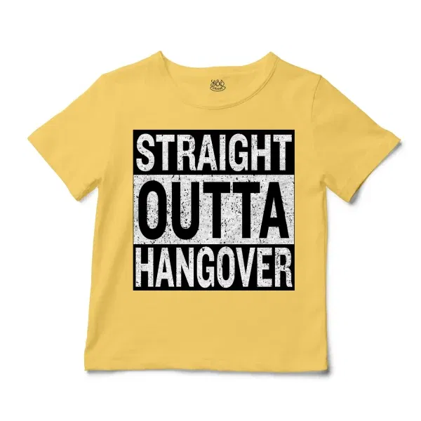 Straight Outta Hangover Unisex Toddler T-Shirt in Butter Color