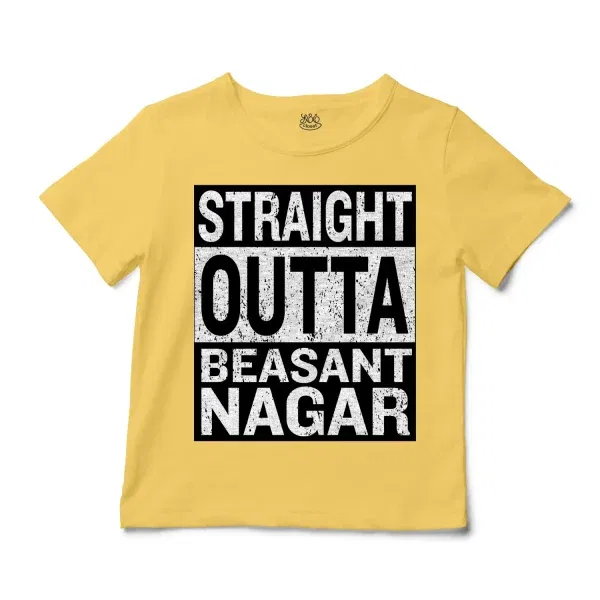 Straight Outta Beasant Nagar Unisex Toddler T-Shirt in Butter Color