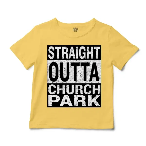 Straight Outta Church Park Unisex Toddler T-Shirt in Butter Color